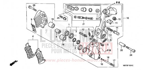 ETRIER DE FREIN AVANT (G.) (XL1000V) XL1000V4 de 2004